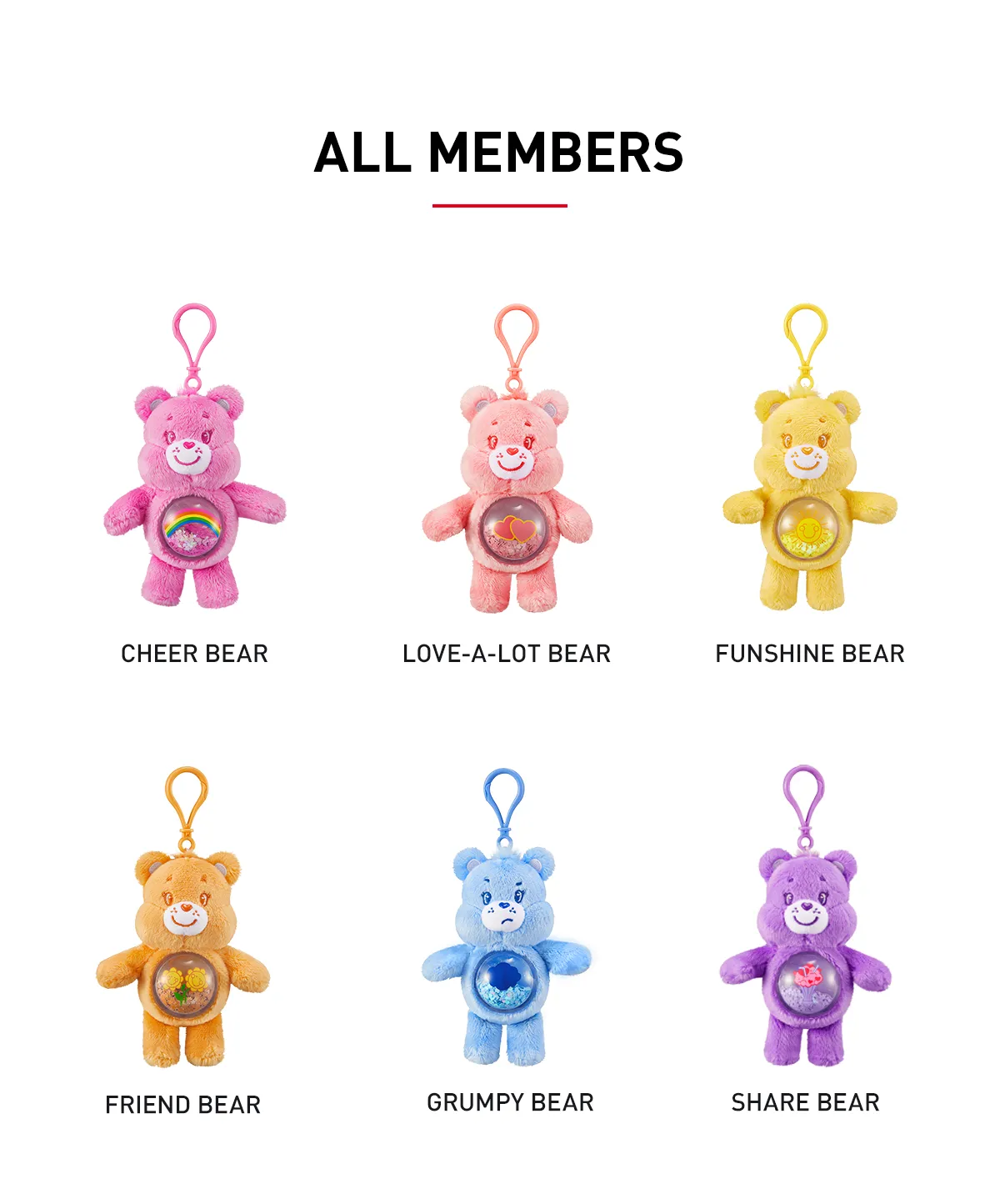 Carebears Cozy life Plush pendant (Whole Set)